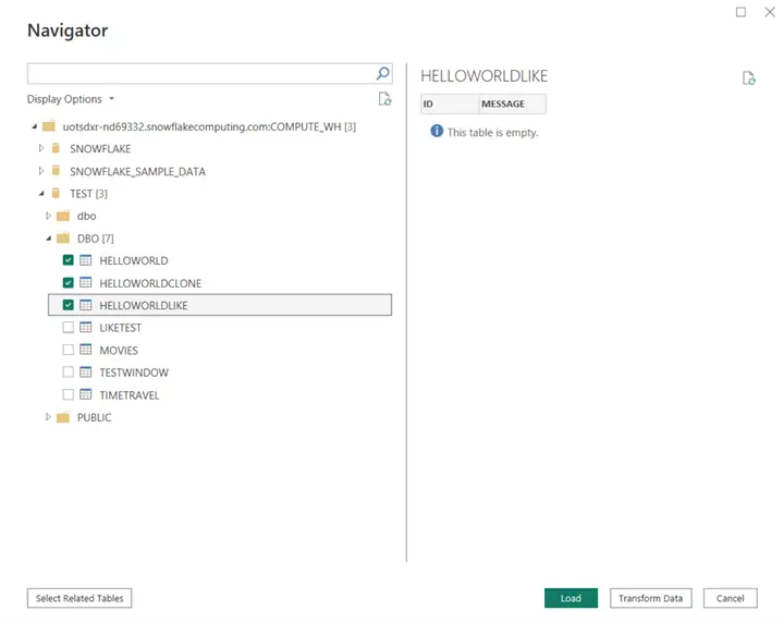 power bi navigation screen