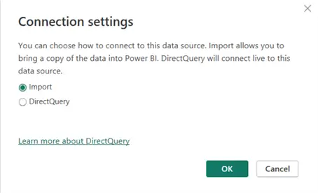 import or directquery