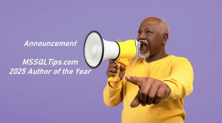 MSSQLTips 2025 Author of the Year