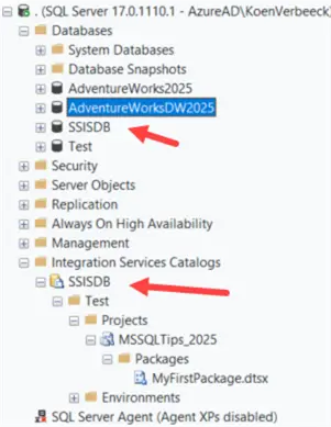 ssisdb in ssms explorer