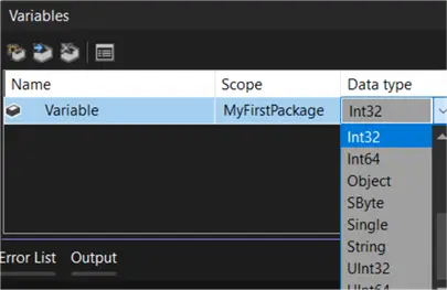 ssis variable data type selection