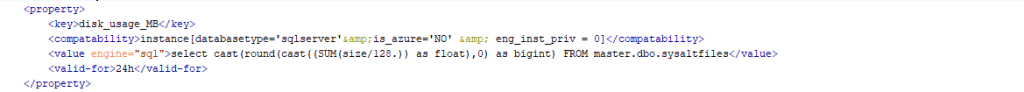 dbWatch FDL Disk Usage Example