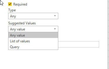 Suggested parameter value in Power BI